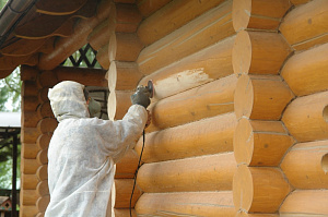 Шлифовка сруба дома