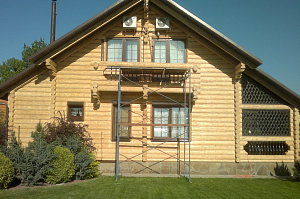 Шлифовка дома из дерева