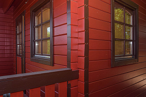 Вишневый фасад и темно-коричневые акценты: история преображения целого участка в Ленинградской области