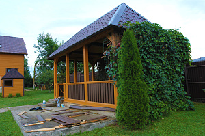 покраска дома из бруса