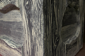 крашенный и брашированный пуф