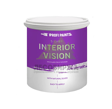 Краска для стен и потолков износостойкая матовая ProfiPaints SILVER INTERIOR VISION