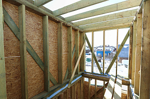 Современный каркасный дом с эксплуатируемой кровлей у Озера Врево