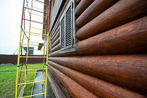 покраска дома на объекте