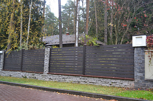 крашеный забор из планкена