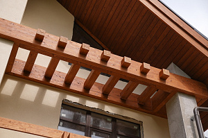 Холодная монументальность камня и живое тепло дерева — идеальный дуэт для фасада, который не оставит равнодушным