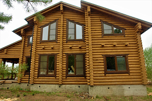 дом из бруса до покраски