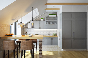 зона кухни в квартире студии