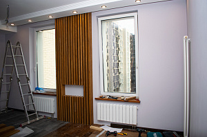 стена из деревянных реек