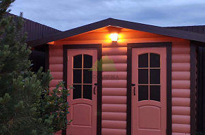 имитация бревна на фасаде