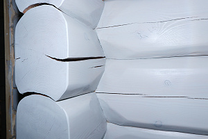 Как выглядит дом-баня из лафета внутри, когда покраска сделана по уму