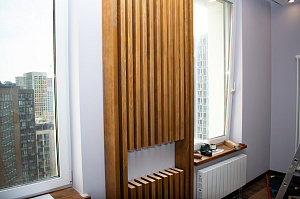 деревянные рейки на стене