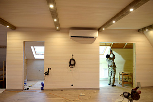 отделка стен вагонкой