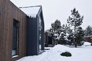 планкен на фасаде дома крашеный