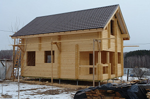 Шлифовка дома из дерева