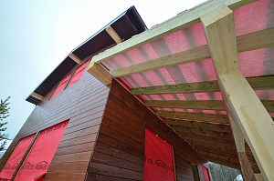 Фасад каркасного дома