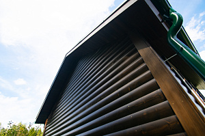 имитация бревна на фасаде