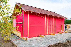 установка ветрозащиты на фасад