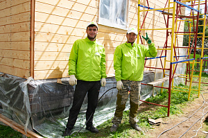 шлифовка дома обшитого вагонкой