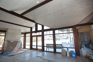 как обшить потолок вагонкой