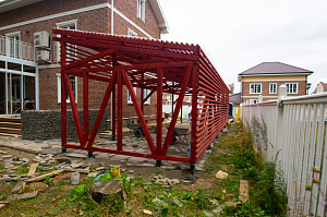 навес из дерева