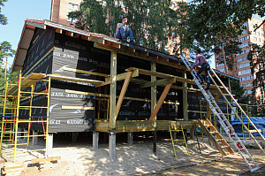 Каркасное возведение бани