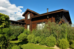 бревенчатый дом под маслом