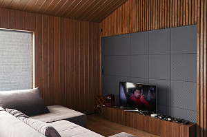 Имитация бруса из ангарской сосны с покраской лазурью Nordik Sauna от "Финкраски"