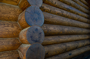 крашеный дом из дерева