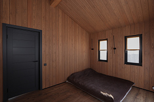 Имитация бруса из ангарской сосны с покраской лазурью Nordik Sauna от "Финкраски"