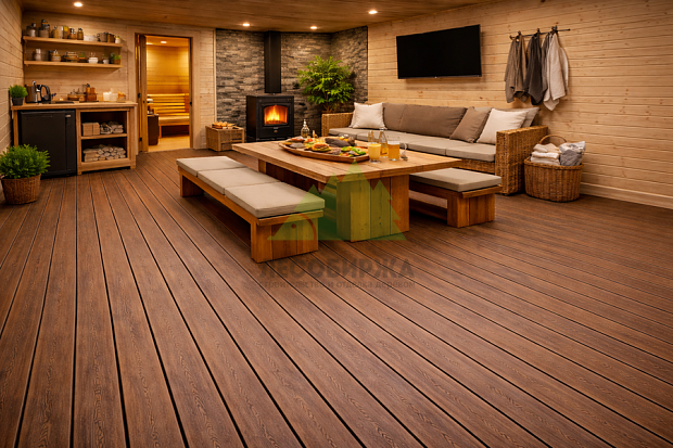 Как выбрать террасную доску из ДПК и не переделывать пол в бане через сезон