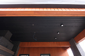 Стильная и современная отделка бани по дизайнерскому проекту