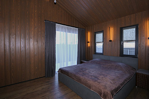 Имитация бруса из ангарской сосны с покраской лазурью Nordik Sauna от "Финкраски"