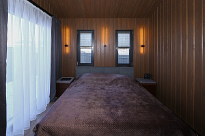 Имитация бруса из ангарской сосны с покраской лазурью Nordik Sauna от "Финкраски"