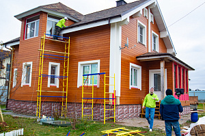 фасад из планкена от лесобиржа