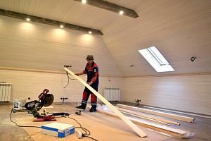 монтаж брашированной вагонкой