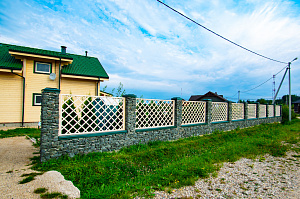 комбинированный забор шпалерой