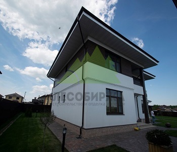 Монтаж комбинированного фасада