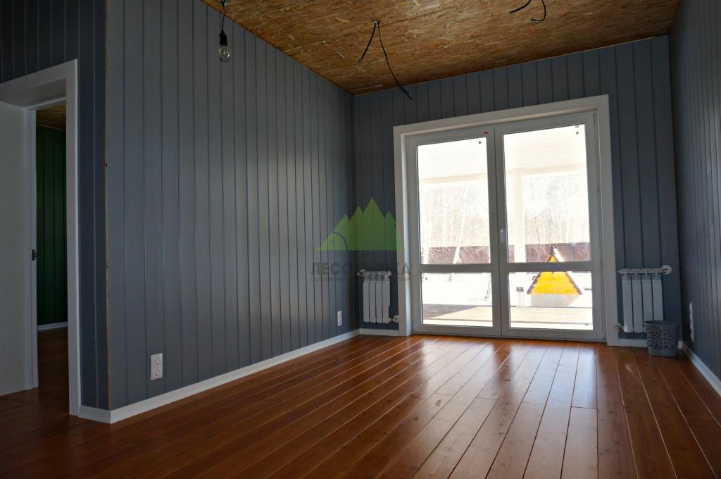 вертикальный монтаж имитации бруса