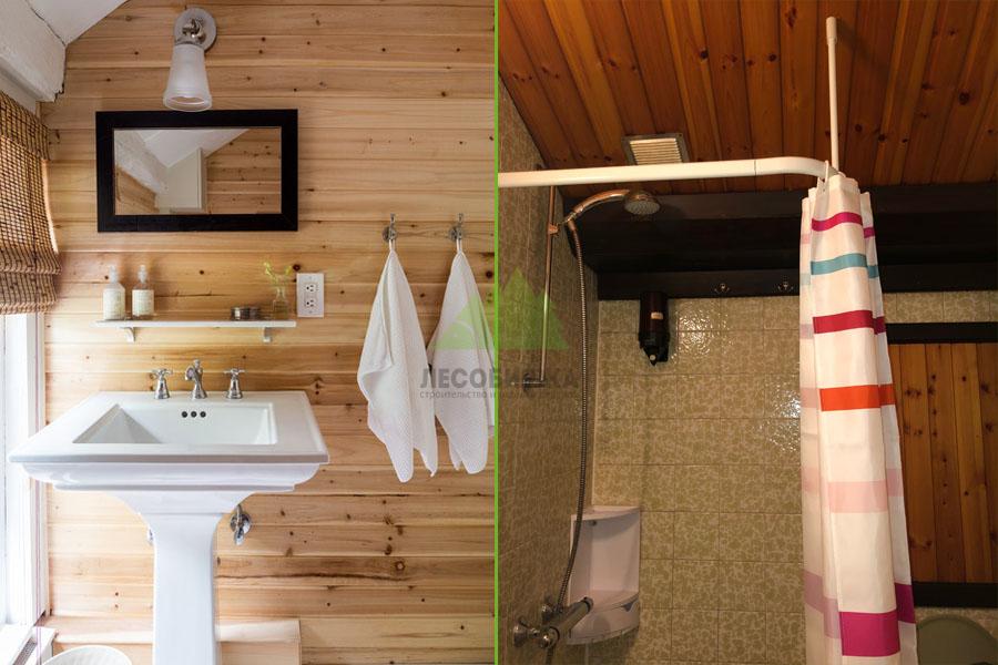 Вагонка в ванных комнатах