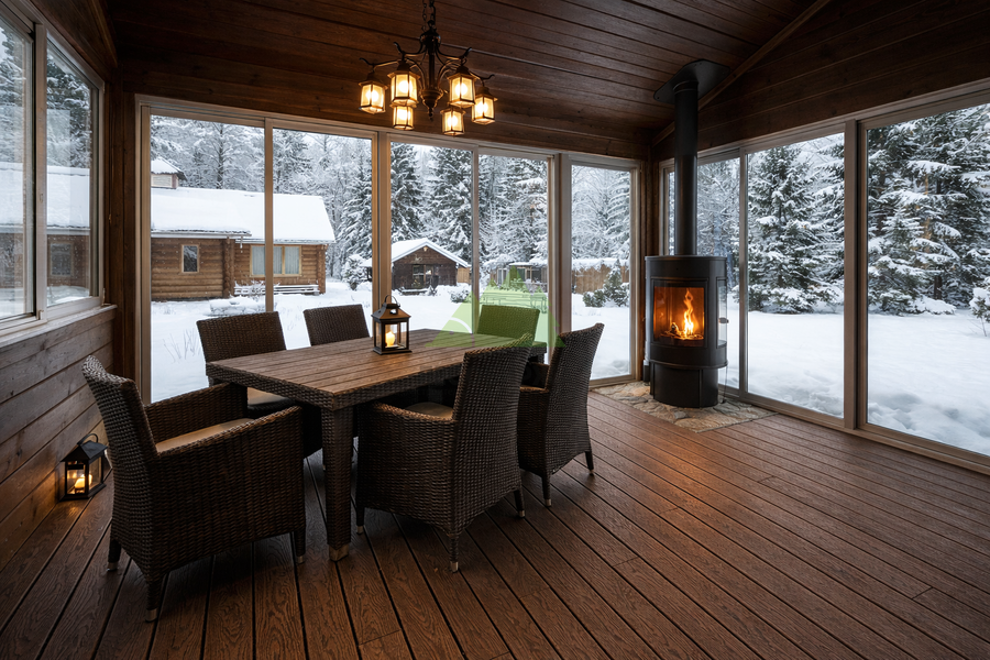 Беседка с настилом из ДПК с 3 D тиснением