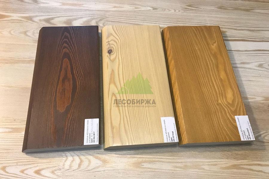 Выкрасы на сосновом планкене маслом-лазурью Gnature 425 Holzschutz Ol Lasur