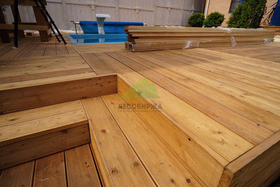 Террасная доска из лиственницы Вельвет