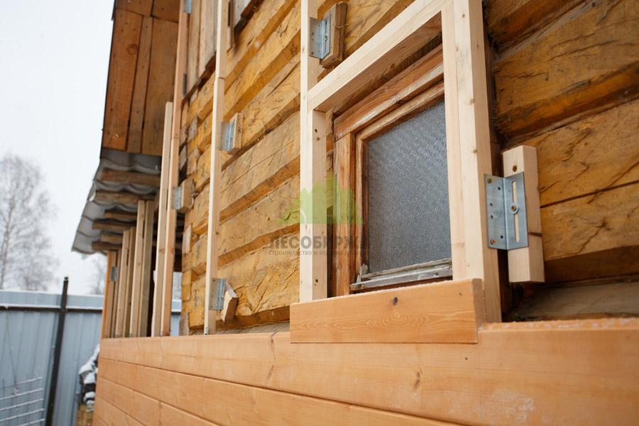 Брусовая баня обшитая планкеном Брусовая баня обшитая планкеном