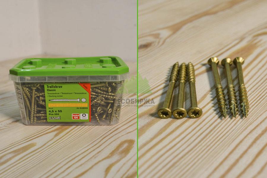 Саморезы CorrSeal для открытого монтажа планкена в пласть снаружи