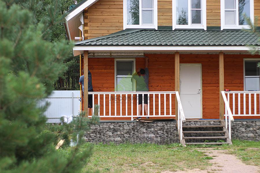 Отделка дома сосновым планкеном Отделка дома сосновым планкеном