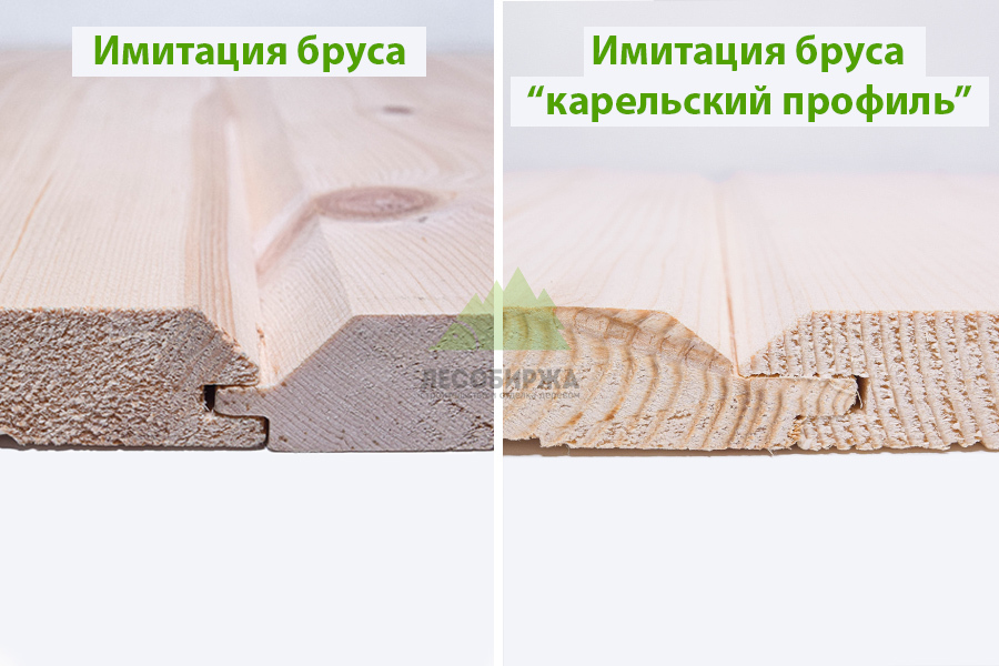 Имитация бруса, наглядно показываем что такое соединение "шип-паз" на разных профилях Имитация бруса