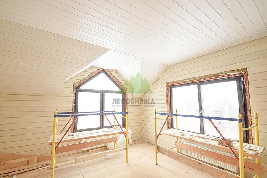 Монтаж вагонки из ангарской сосны под белым воском