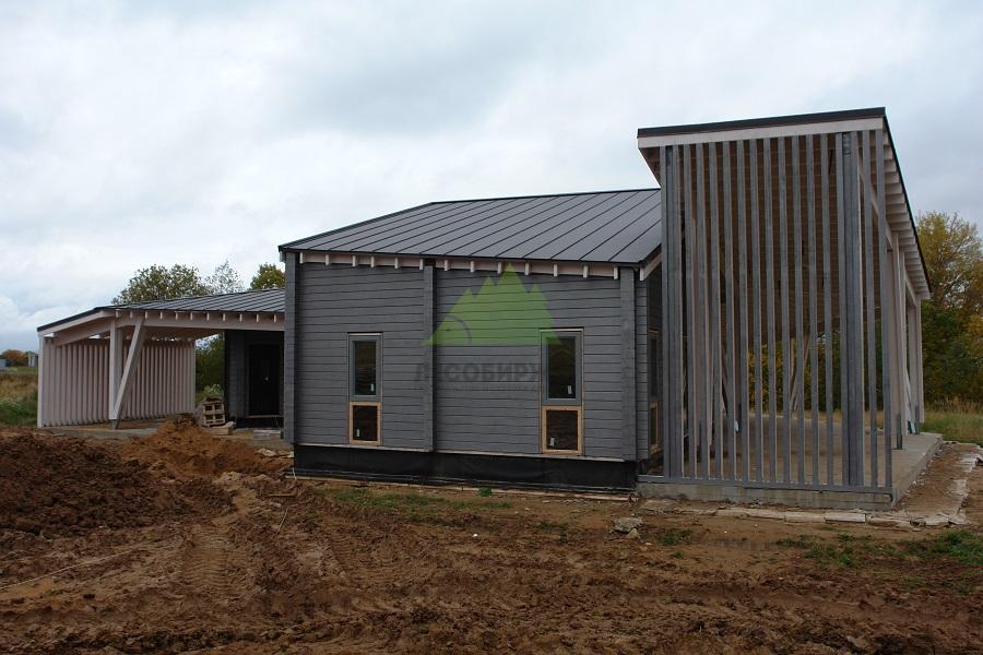 Дом из бруса с покраской Teknos