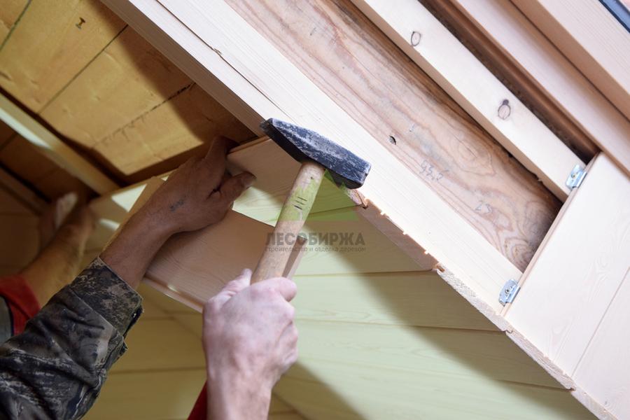 процесс монтажа вагонки из сосны
